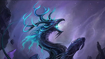 Cool blue purple dragon HD wallpapers | Pxfuel