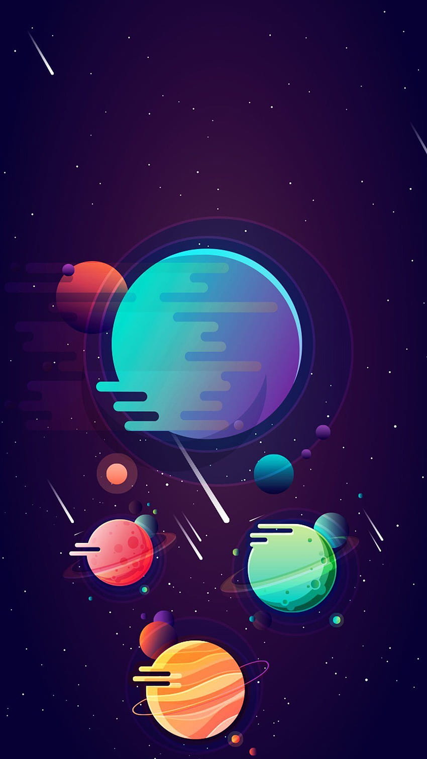 iPhone . Planet, Luar Angkasa, Ilustrasi, Astronomi, Planet Minimal wallpaper ponsel HD