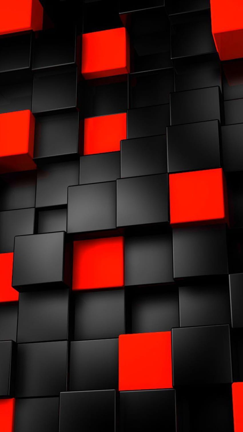 Padrão de cubos vermelhos pretos. Móvel . Telefone, Moderno Papel de parede de celular HD