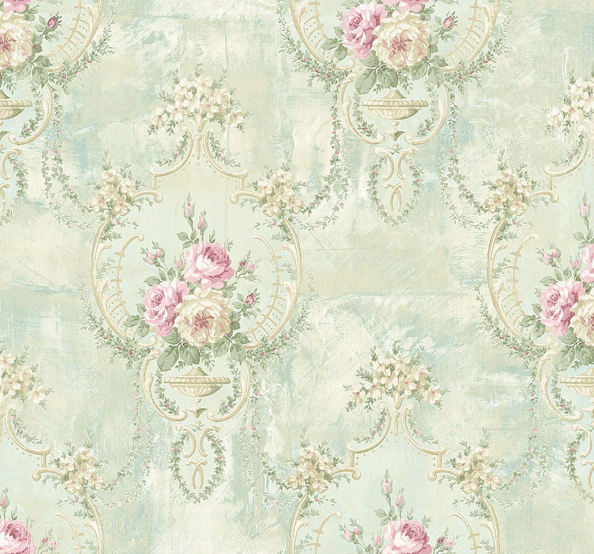 Damask Floral Blue Cream Pink Green Victorian Style Samples Available online, Victorian Art HD wallpaper