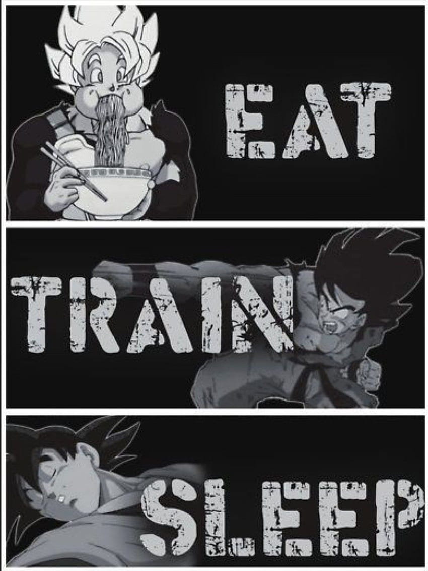 Motivazione per il fitness: mangia, allenati e dormi. Dragon Ball Super Goku, Dragon Ball Super Manga, Dragon Ball, Goku Gym Sfondo del telefono HD