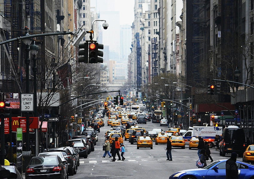 New York City Street, NY Traffic HD wallpaper