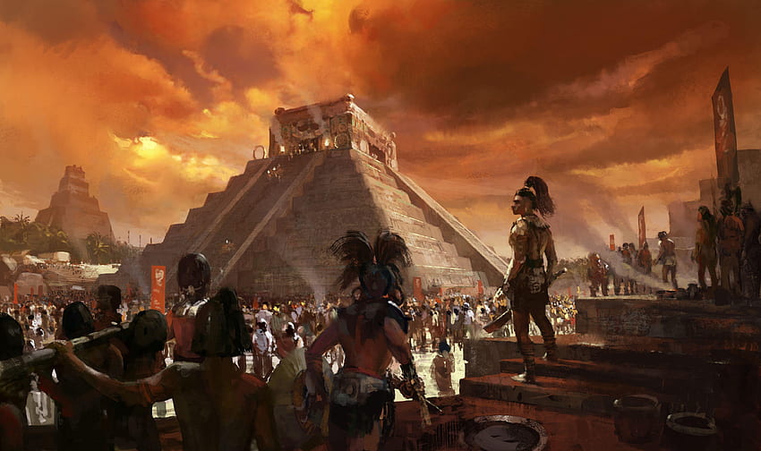 메소아메리카, 아즈텍 피라미드 HD 월페이퍼