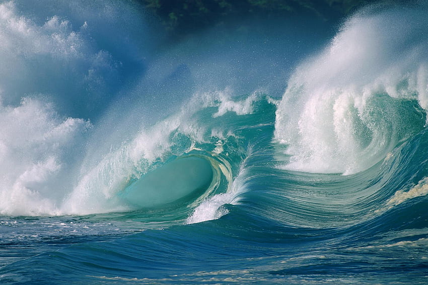 Ocean Waves, Blue Ocean Wave HD wallpaper