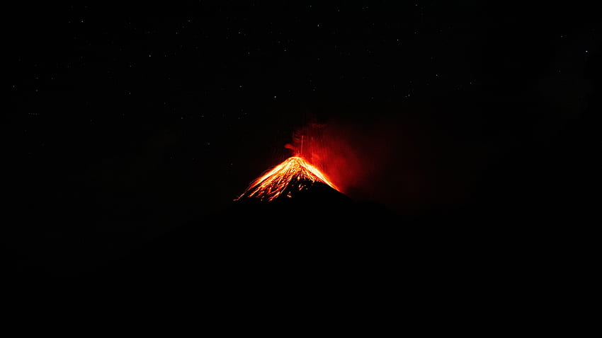 Minimalny, szczyt w ogniu, wulkan Tapeta HD