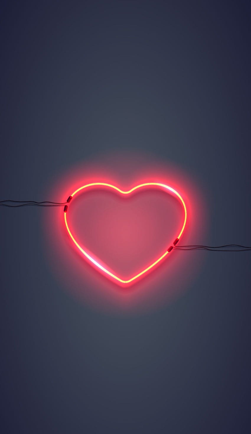 this of heart, light, neon and red, Couple Heart HD phone wallpaper