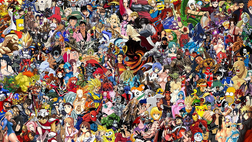 cartoon anime insane anime cartoon video game montage HD wallpaper