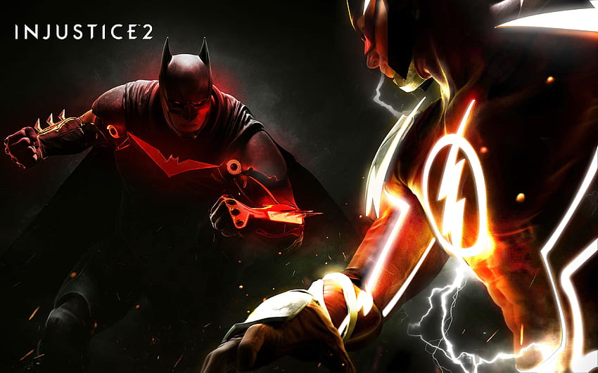 Injustice 2, Pôster, Batman Vs Flash, Super-herói Flash papel de parede HD