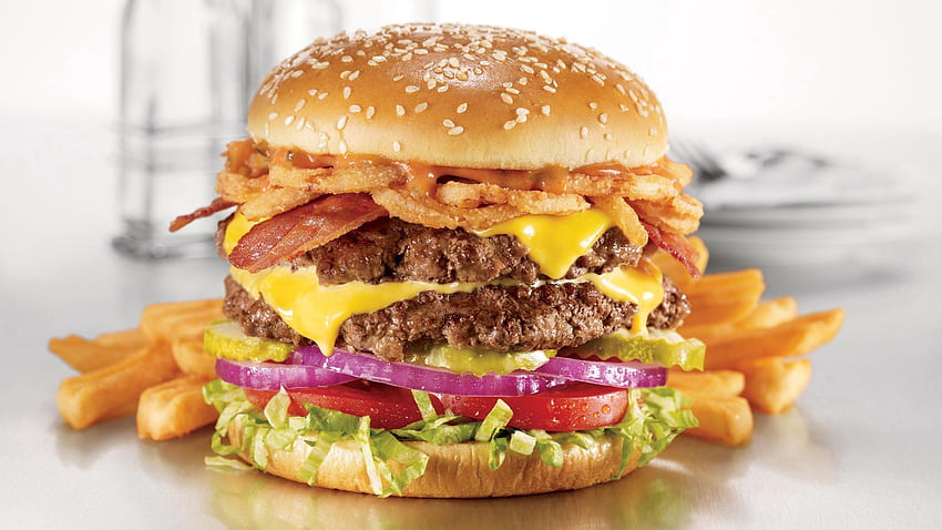 Food, Cheese, Meat, Bun, Cutlet, Burger HD wallpaper