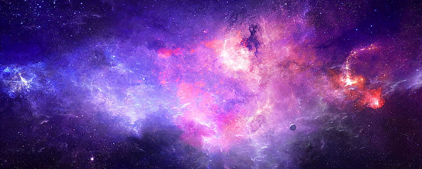 nebulosa, galassia, luce, bagliore, del monitor ultrawide dello spazio Sfondo HD