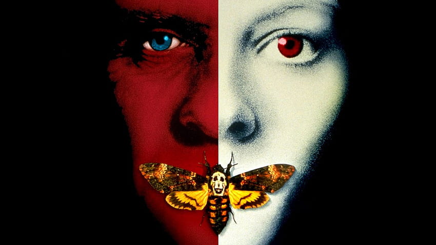 THE SILENCE OF THE LAMBS Thriller-Drama dunkles psychedelisches Schmetterlingsplakat t. HD-Hintergrundbild