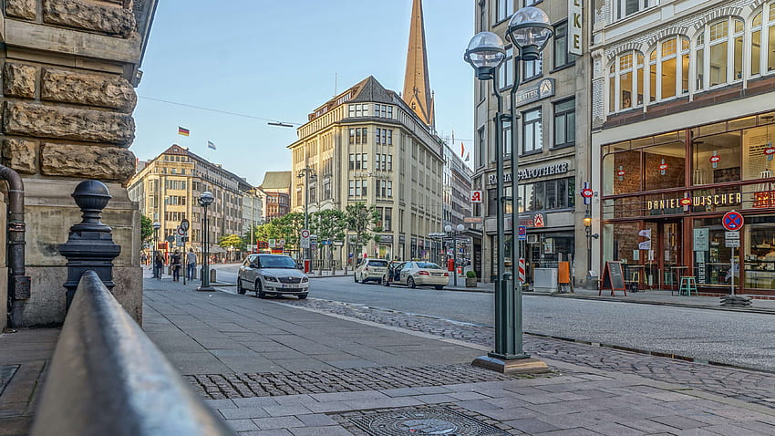 construção, cidade, Alemanha, Hamburgo, Historicamente, zona de pedestres, porta, Stadtmitte JPG 970 kB papel de parede HD