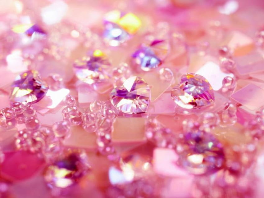 Sparkling Heart Jewels, corações, joias, pedras preciosas, espumante papel de parede HD