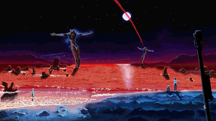 End of Evangelion - pixel art: evangelion, The End of Evangelion papel de parede HD