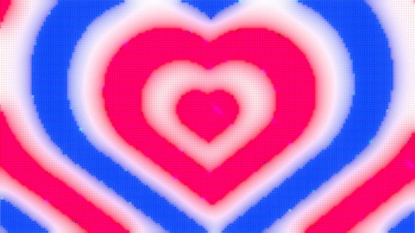 White, Pink and Blue Y Neon LED Lights Heart Background.. 1 Hour Looped ...