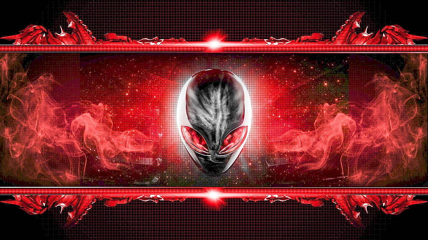 Red Alienware background HD wallpaper