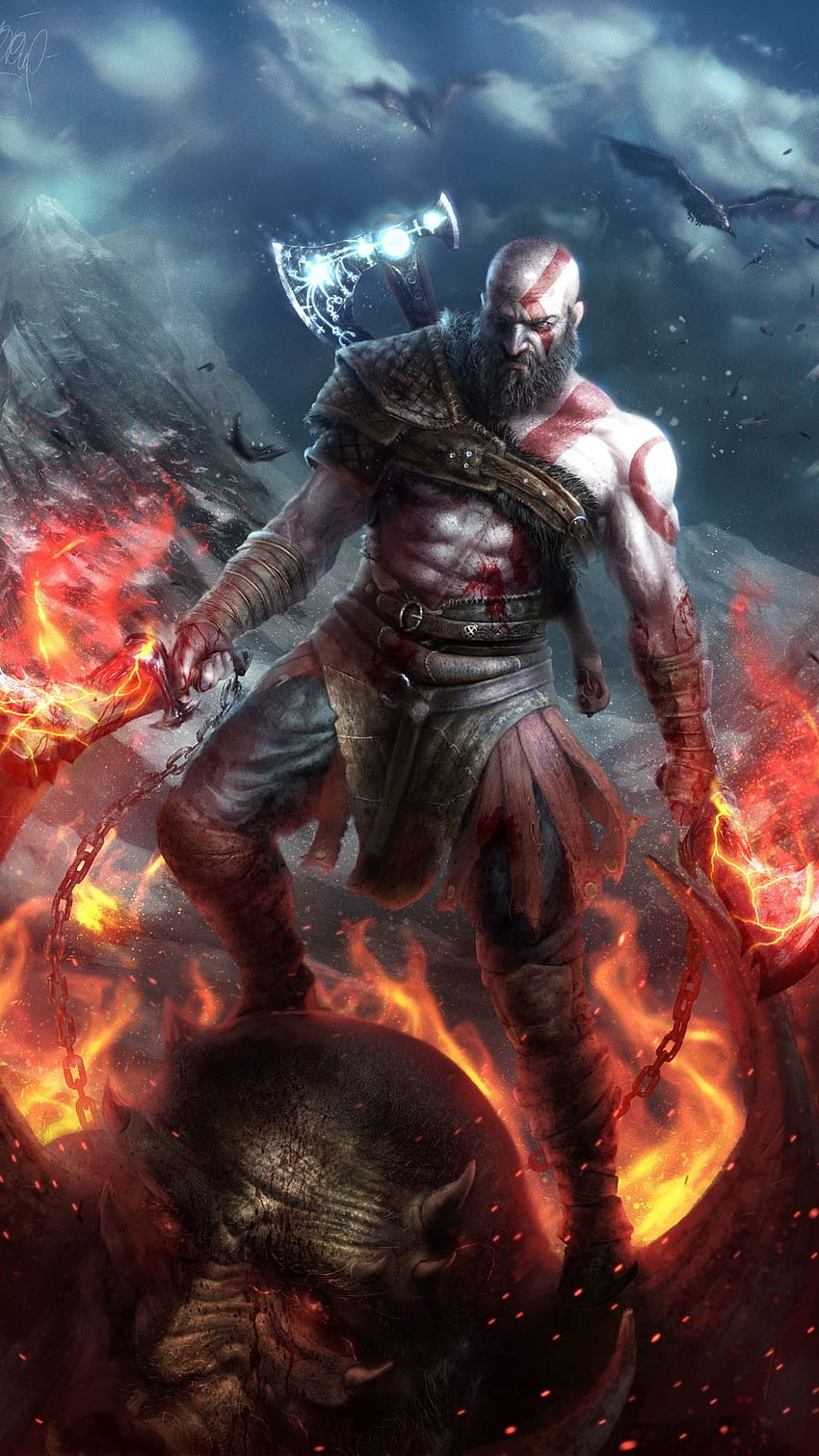 Kratos God Of War Art - -, God of War 3 Tapeta na telefon HD