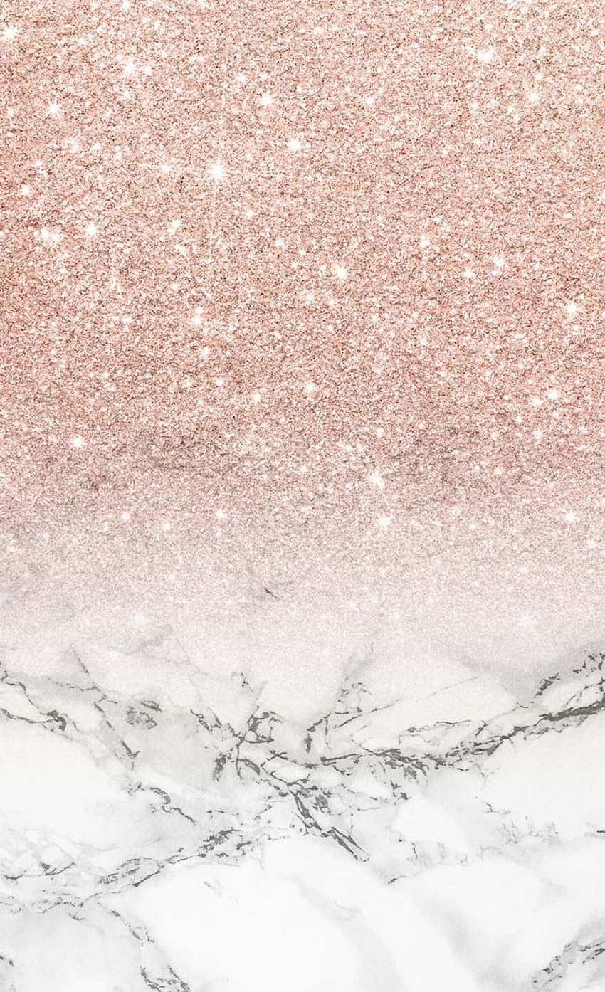 Moderne Faux-Rosa-Rosa-Glitter-Ombre-Weiß-Marmor-Fenstervorhänge, Goldmarmor HD-Handy-Hintergrundbild