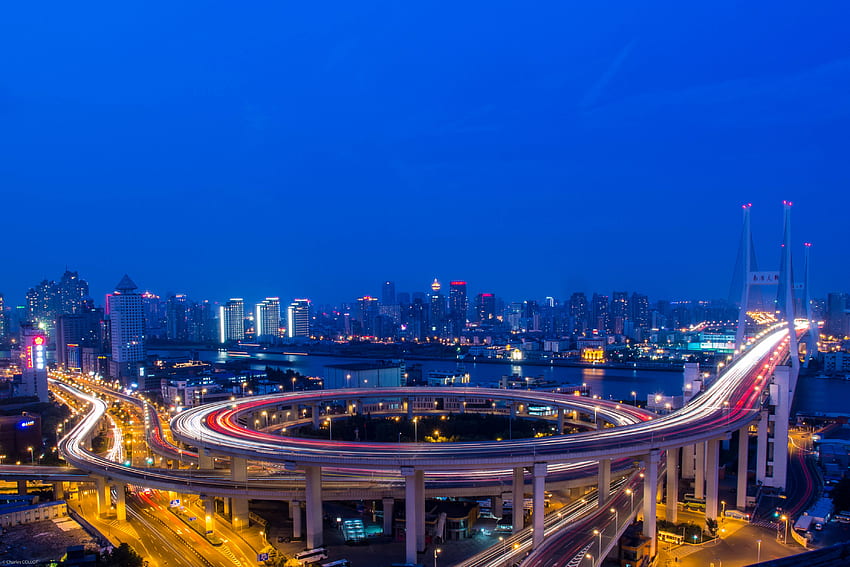 Ciudades, Ríos, Shanghái, Huangpu, Nanpu Bridge fondo de pantalla