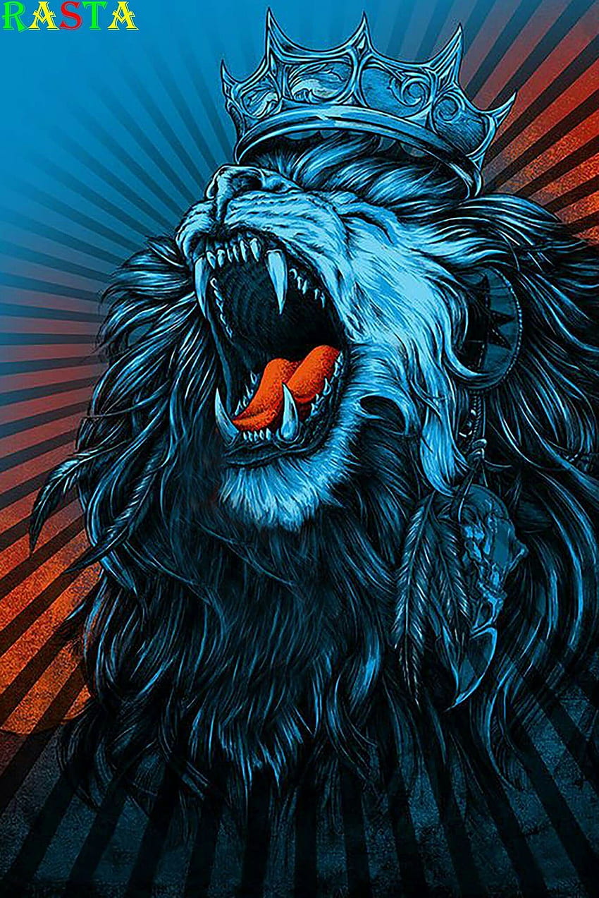 Leone di Giuda. Animali maestosi. Arte del leone, tatuaggio del leone, leone, leone digitale cool Sfondo del telefono HD