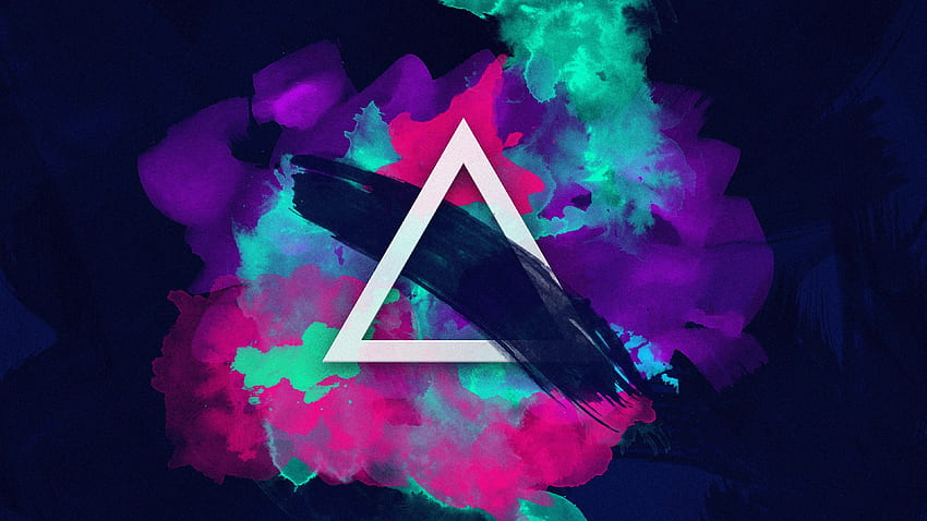 Triangle, Paint, Colorful, Neon, , Abstract HD wallpaper