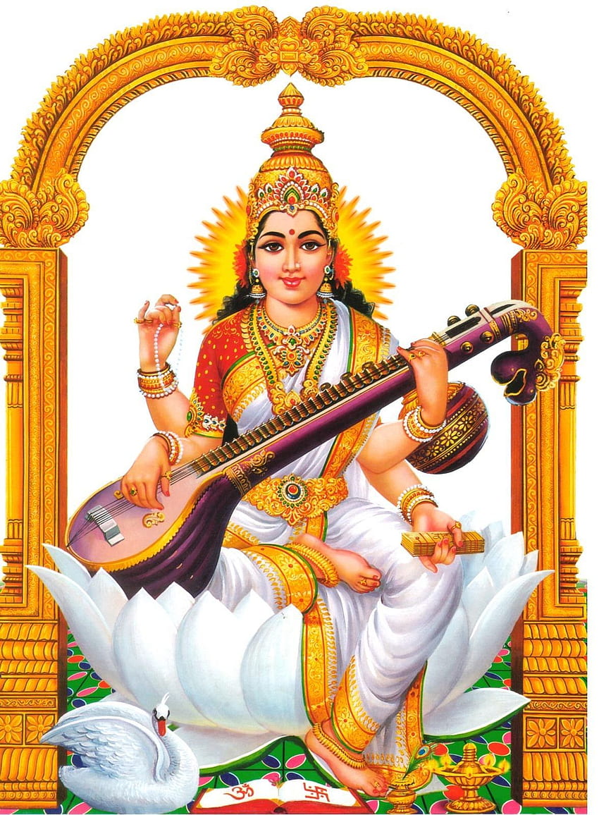 Индуски Бог за мобилни телефони, Бог. Сарасвати деви, Сарасвати мата, Сарасвати, Богиня Сарасвати HD тапет за телефон