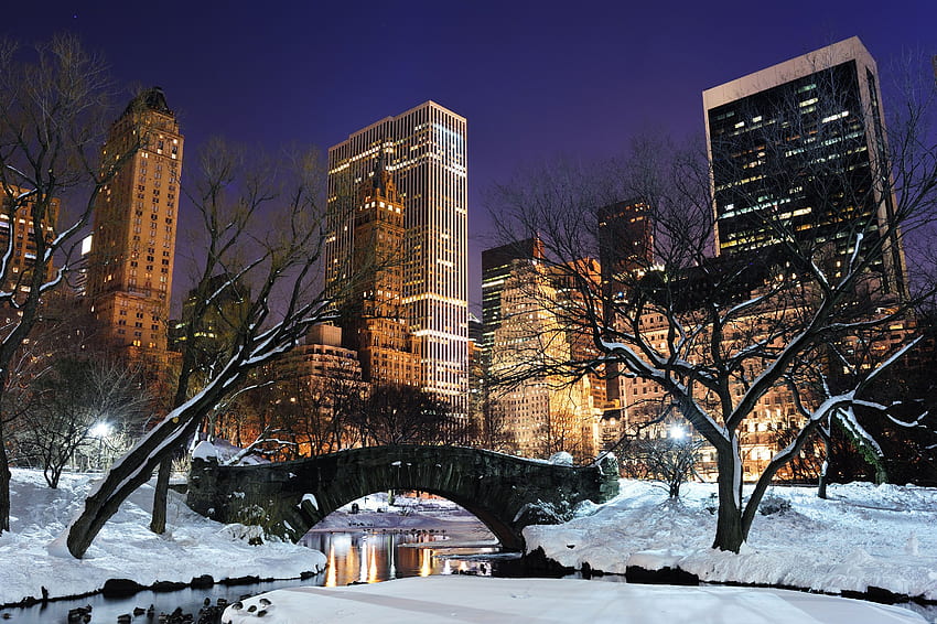 Nowy Jork zimą Tablica nastrojów Życie w wielkim mieście Nowy Jork Tapeta HD