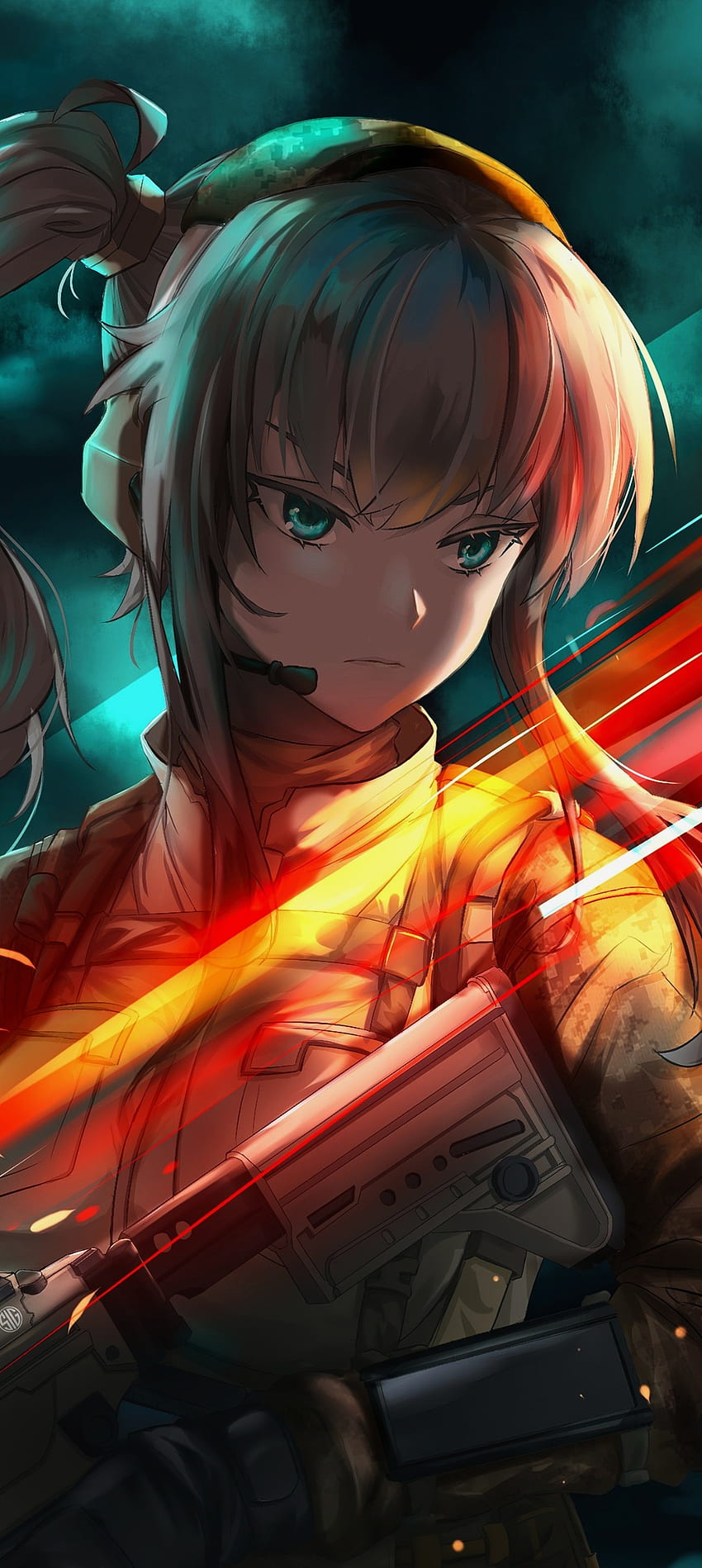 Anime Girl, SAO, gun, art, game, nature, battlefield, fan-art HD phone wallpaper