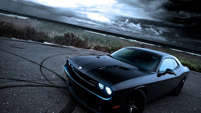  Dodge Challenger.  Dodge Challenger negro, Dodge Challenger, automóvil, Awesome Muscle Cars, Fondo de pantalla HD