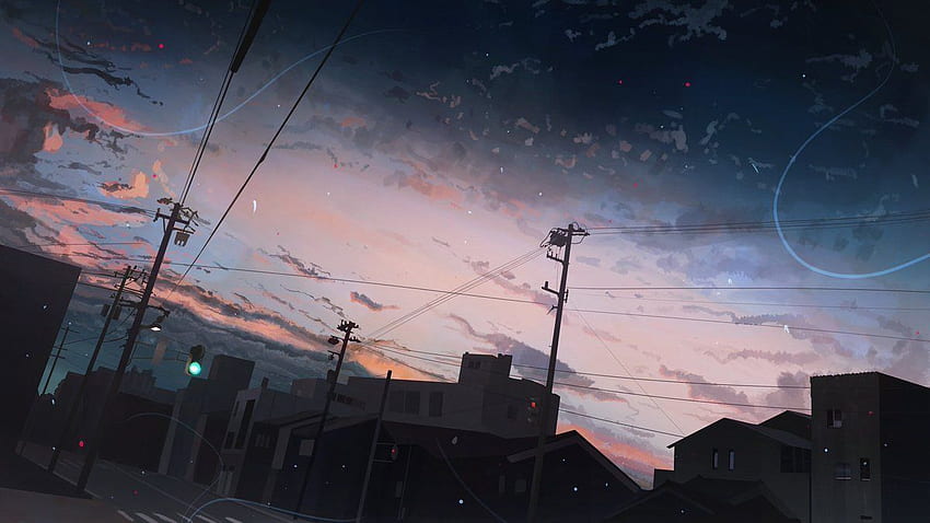 Anime Landscape for Desktop Sea Ships Colorful Clouds Scenic Tree Horizon  4K wallpaper