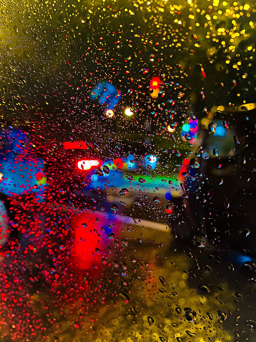 Rain, Drops, Lights, Macro, Blur, Smooth, Glass HD phone wallpaper