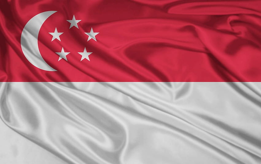 Bandera de Singapur. Bolsa de la bandera de Singapur fondo de pantalla