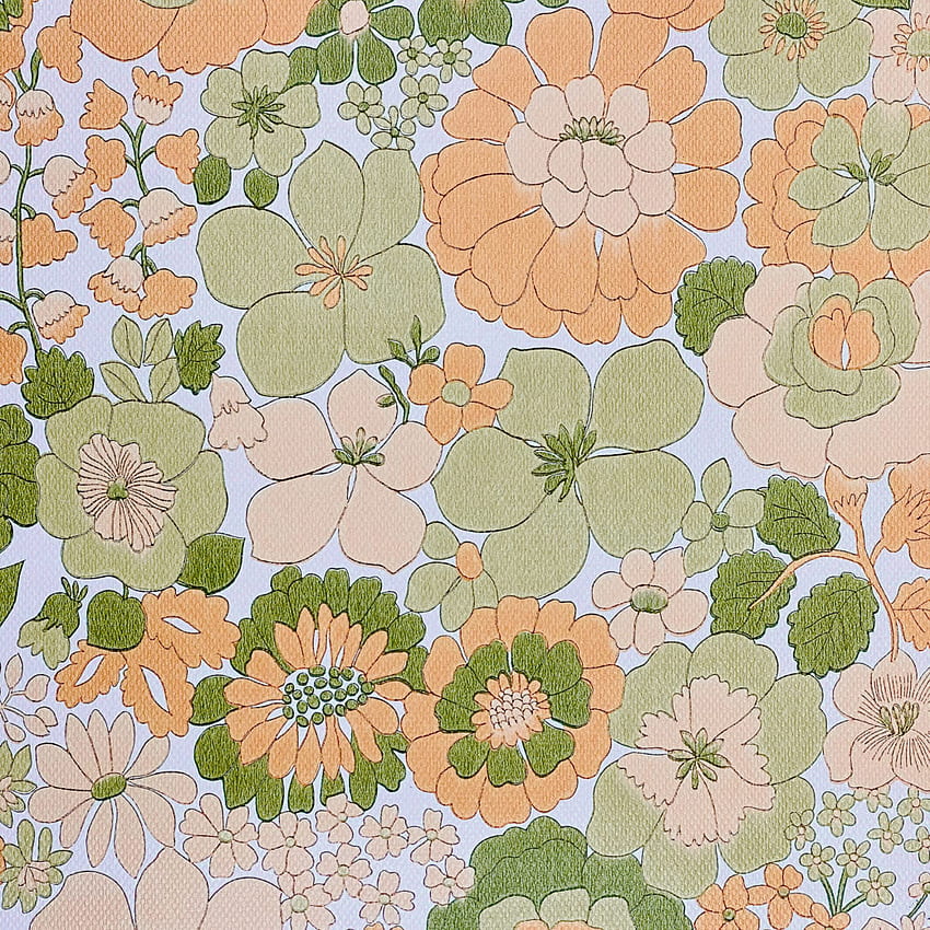 Vintage - Loja Online. Vintage floral laranja e verde, floral hippie Papel de parede de celular HD
