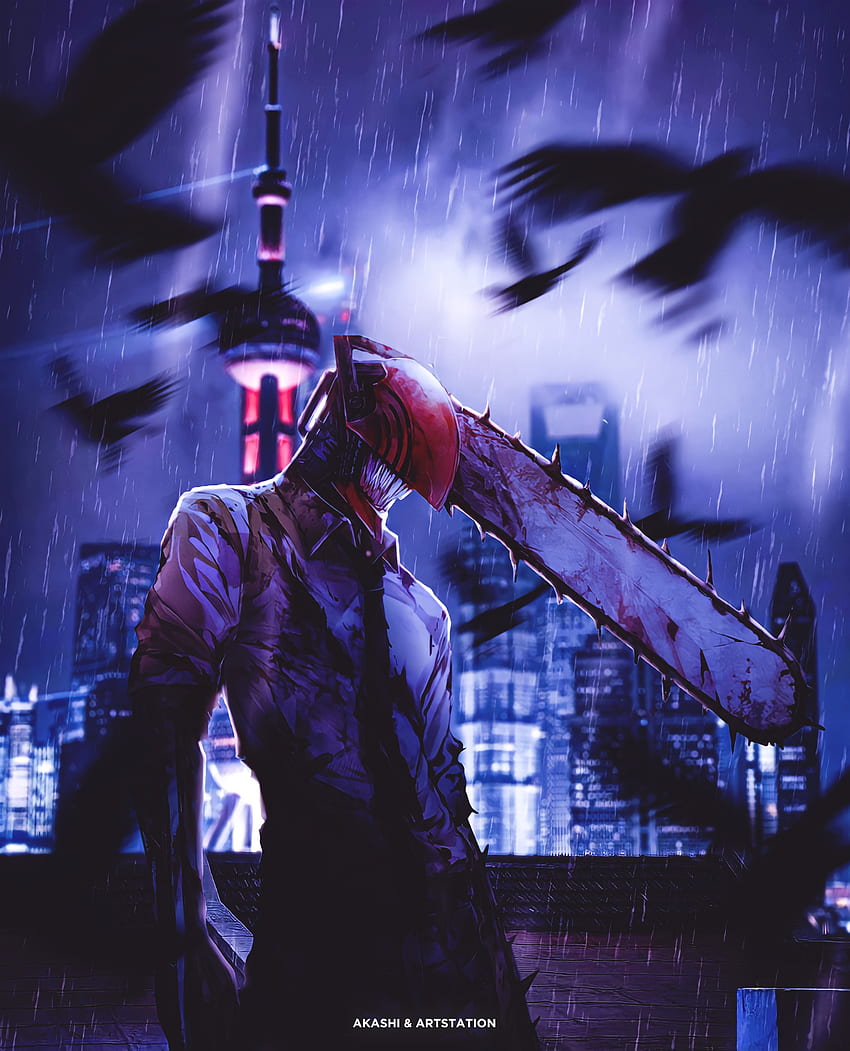 Anime Chainsaw Man HD Wallpaper by 百鬼