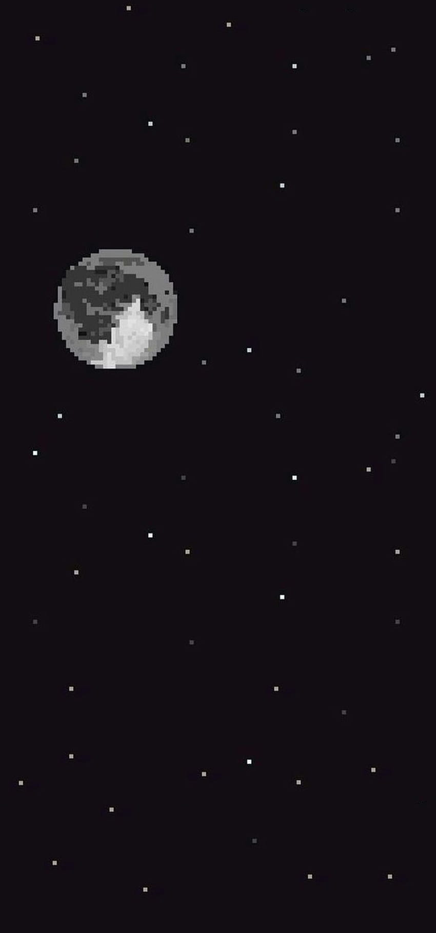 Luna, Arte, Noche, Minecraft, Pixel fondo de pantalla del teléfono
