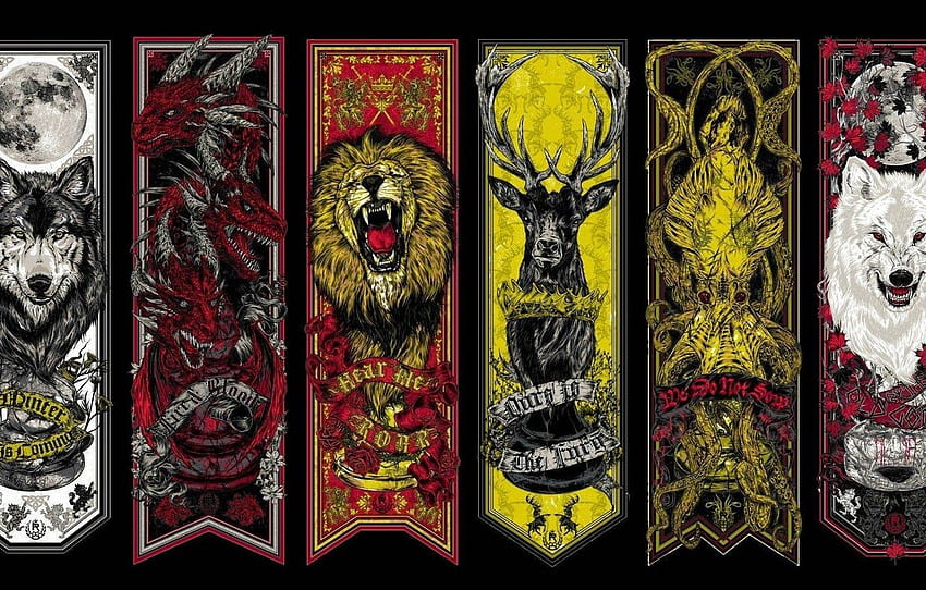 Moon, crow, lion, wolf, dragon, A Song of Ice and Fire, Game of Thrones,  Winterfell, Westeros, deer, Stark, Targaryen, Lannister, Greyjoy,  Baratheon, medieval for , section фильмы HD wallpaper | Pxfuel
