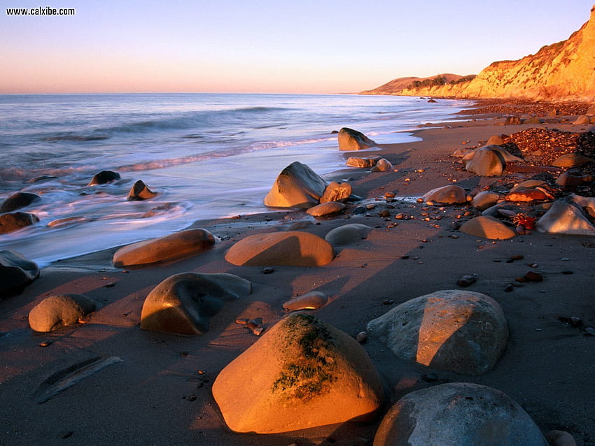 Nature: Sunrise Colors The Bluffs Of The Beach Gaviota State Park California, pi HD wallpaper