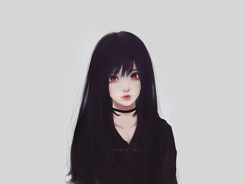 Anime, anime girls , black hair, Kyrie Meii, portrait, looking at ...