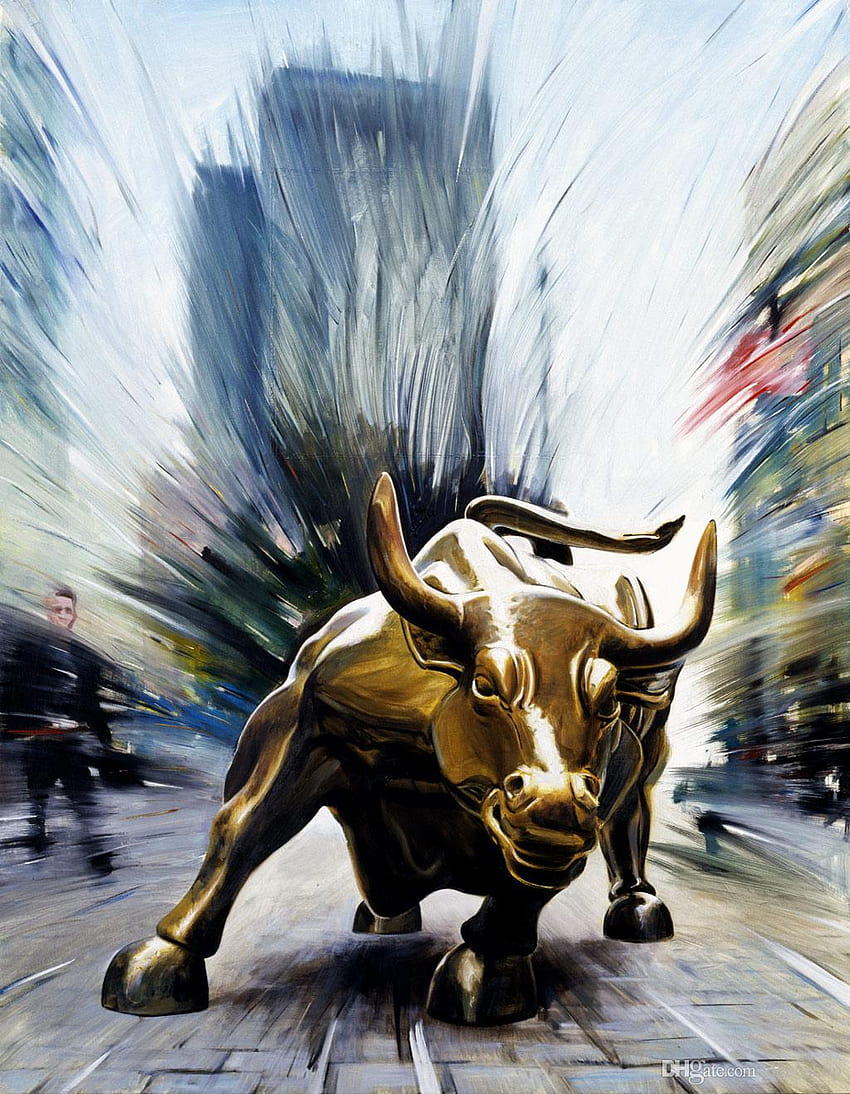 The Wall Street Bull of New York Nasdaq USA Bowling Green 高精細ジークレープリント キャンバス ファンタジー ホームデコレーション 絵画 Fancy1470 から HD電話の壁紙