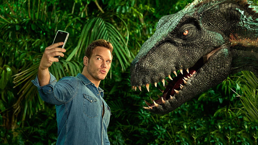 Jurassic World: Fallen Kingdom, Chris Pratt, dinosaurus,, Film, Jurassic World Logo Wallpaper HD