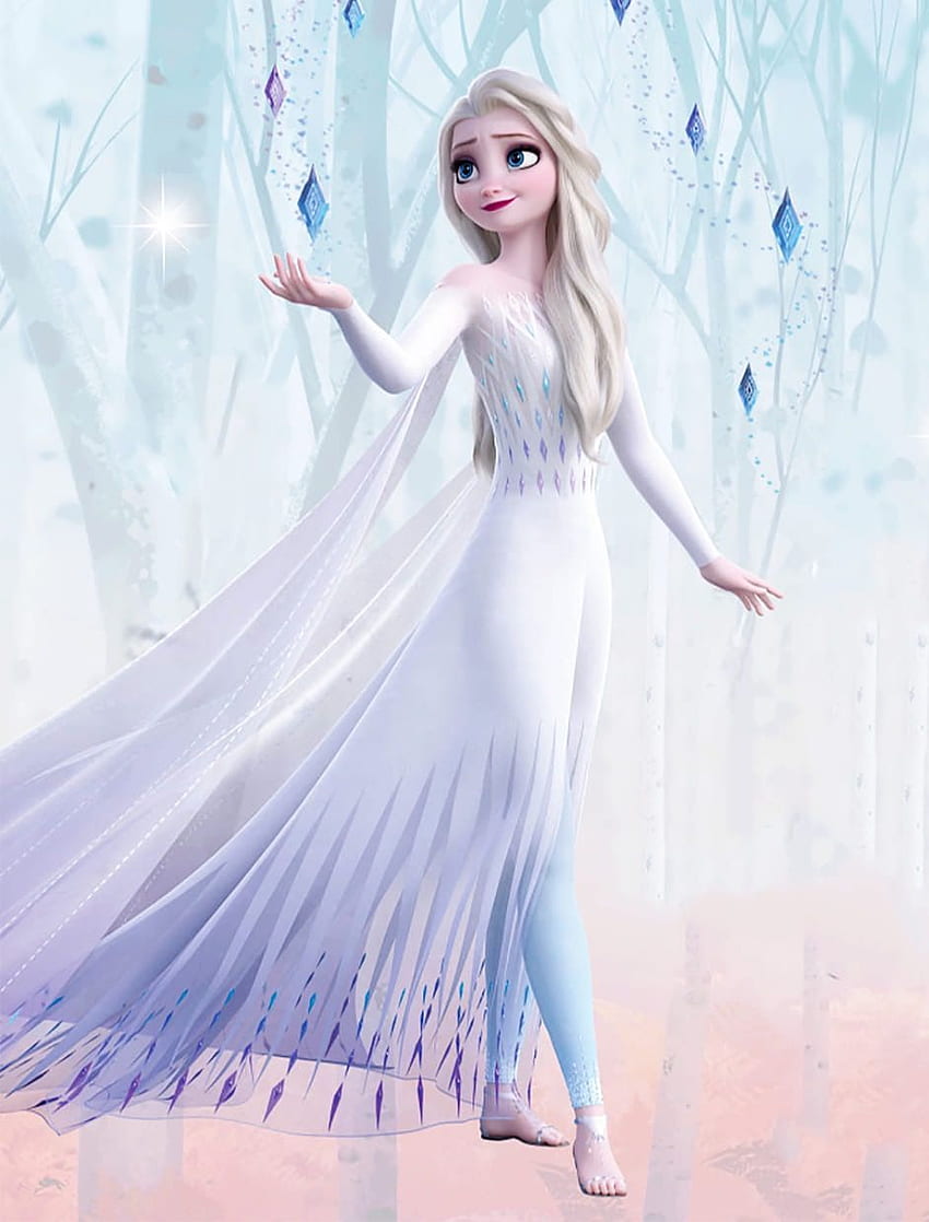 디즈니의 발레리아. 디즈니 공주 겨울왕국, 겨울왕국 디즈니, 겨울왕국 2 Elsa White Dress HD 전화 배경 화면