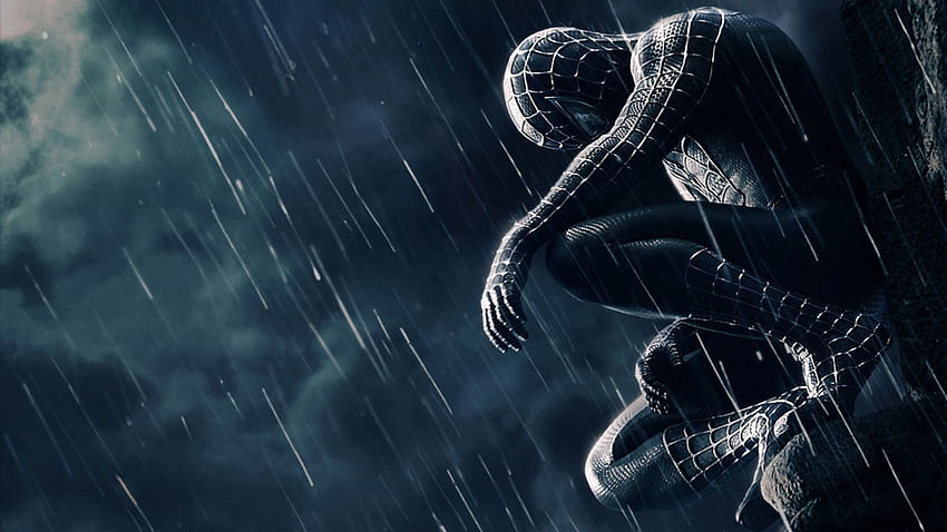 Spiderman de traje negro, Amazing Black Spider-Man fondo de pantalla