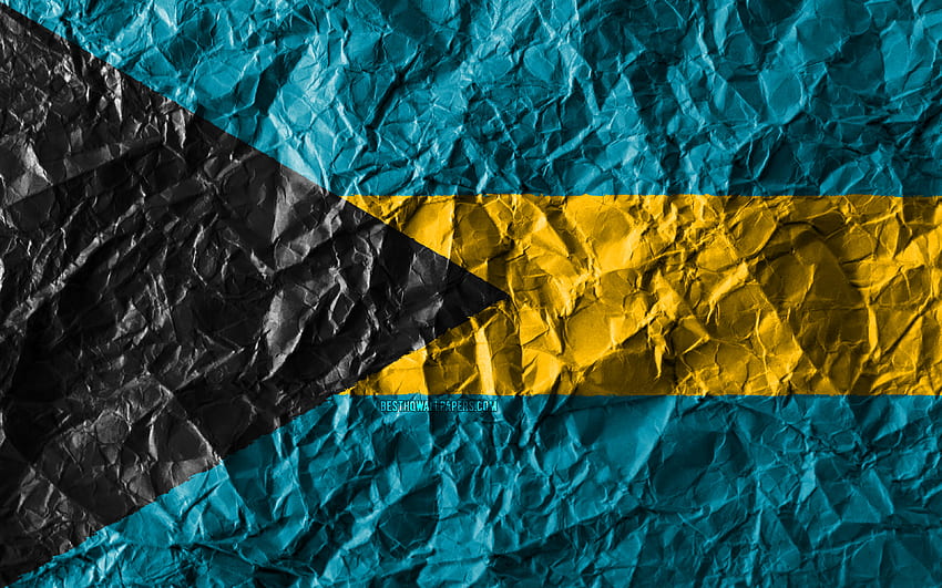 Bahamas flag, , crumpled paper, North American countries, creative, Flag of Bahamas, national symbols, North America, Bahamas 3D flag, Bahamas for with resolution . High Quality HD wallpaper