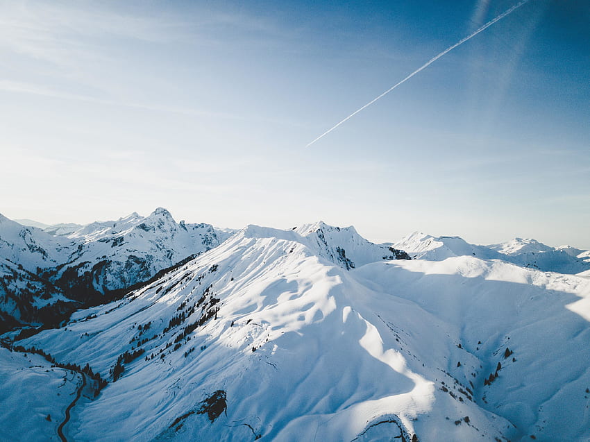 Summit, glacier, mountain, white, nature HD wallpaper