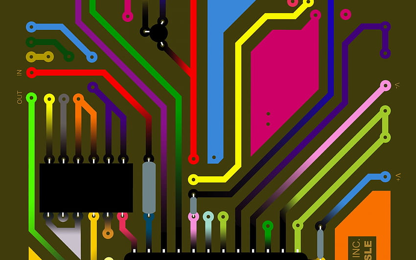Electronic equipment fee microchip circuits paths HD wallpaper