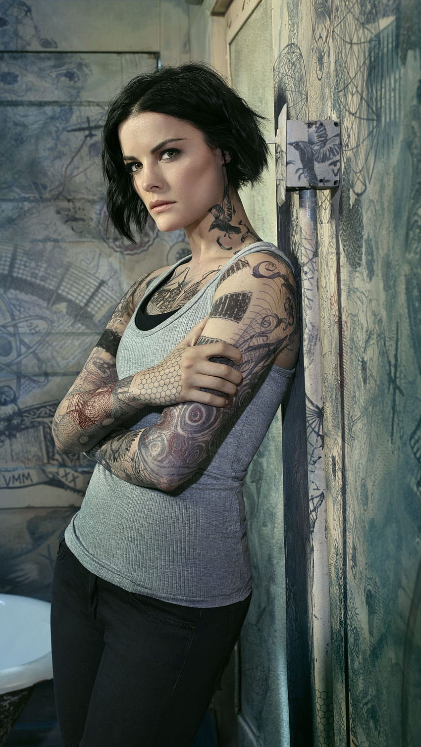 Jaimie Alexander, hollywood actress, tattooed HD phone wallpaper