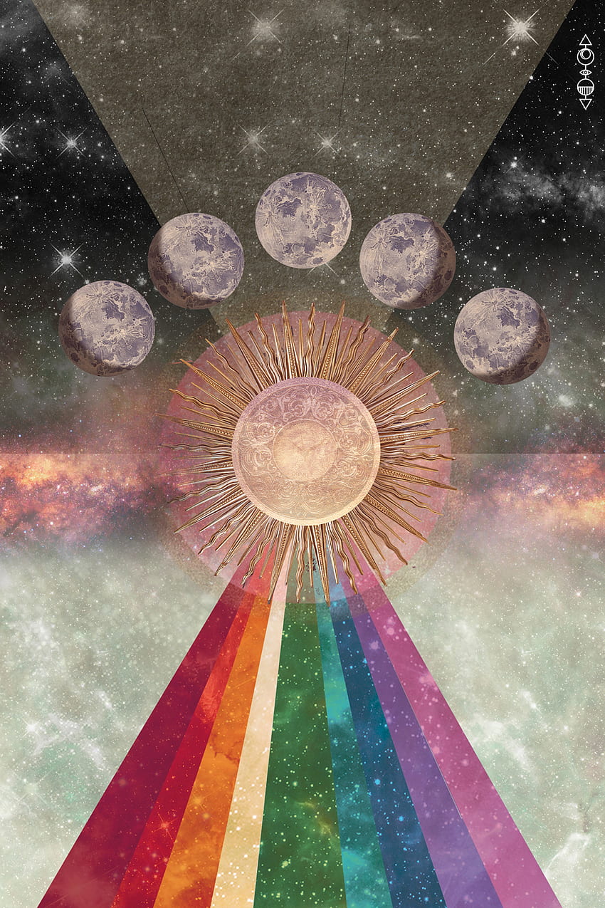 Affiche de l'équinoxe d'automne. Art cosmique, art hippie, art lunaire, art chakra Fond d'écran de téléphone HD