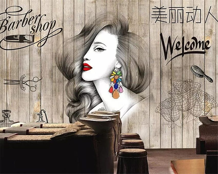 beibehang Custom fashion hair salon hairdresser beauty HD wallpaper