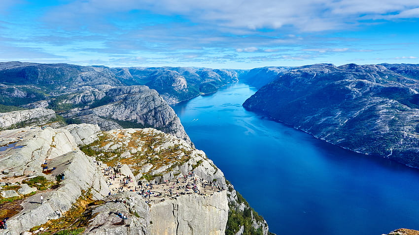 Preikestolen Klippe Fluss Norwegen HD-Hintergrundbild