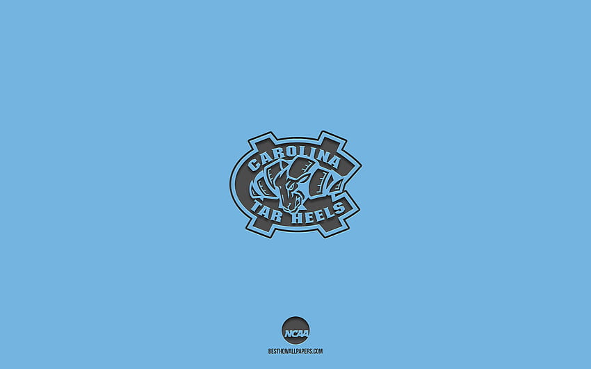 North Carolina Tar Heels, blauer Hintergrund, American Football Team, North Carolina Tar Heels Emblem, NCAA, North Carolina, USA, American Football, North Carolina Tar Heels Logo HD-Hintergrundbild